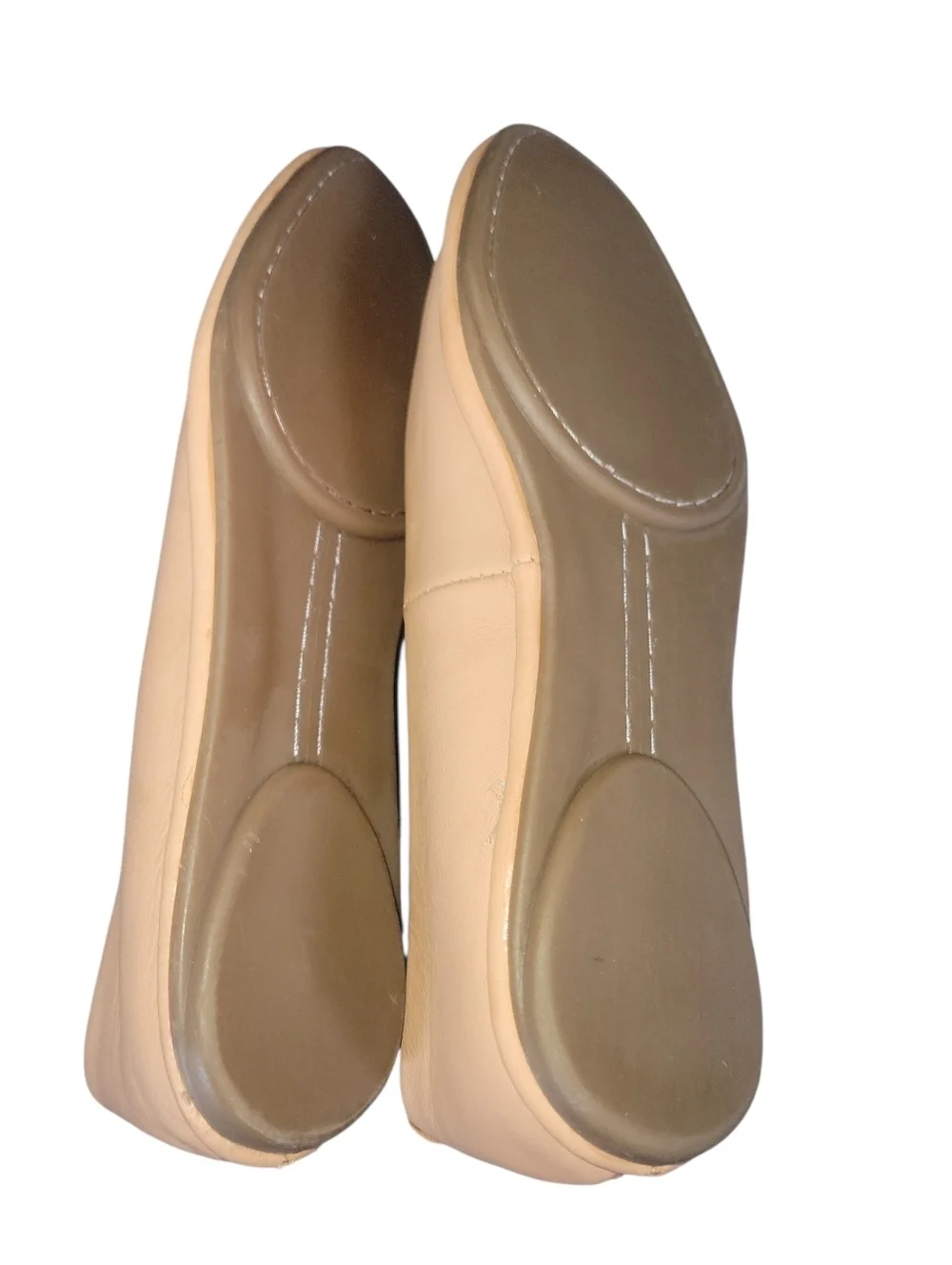 Adam Tucker Darby Women's Nude Leather Slip-On Flats